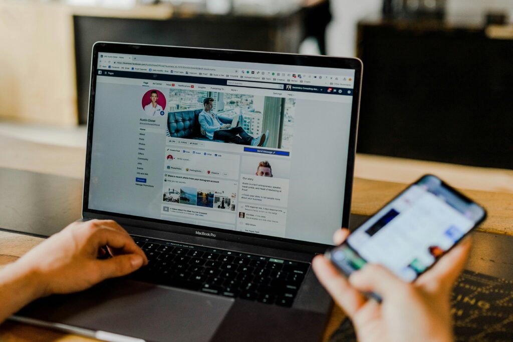 Consistency shown across two social media pages displaying one brand.